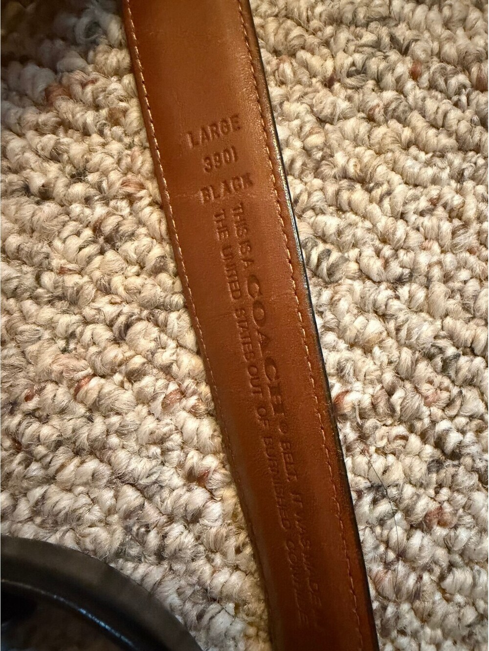 Coach Brindle all black leather 3901 belt - Picture 2 of 6